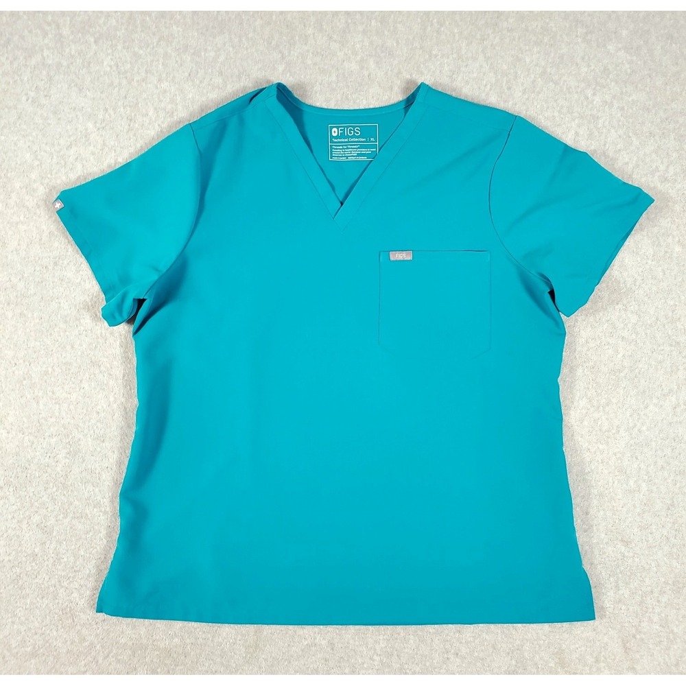 FIGS Scrub Catarina Top Womens Size XL Teal Blue Technical Collection Medical